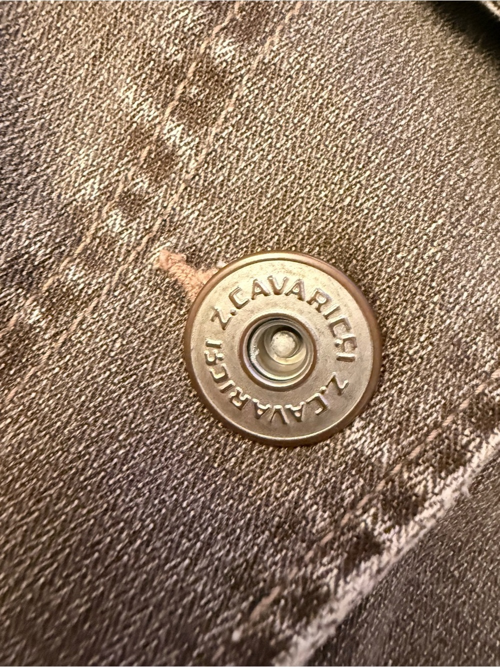 Z. Cavaricci Washed Gray Distressed Button-Front Jean Jacket - Picture 6 of 6